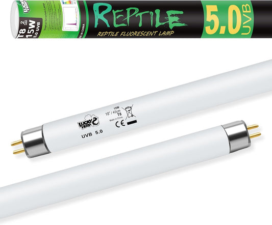 LUCKY HERP T8 15W UVB 5.0 Reptile Light, 18inch UVA UVB Reptile Light Bulb 2 Pack, Fluorescent Lamp