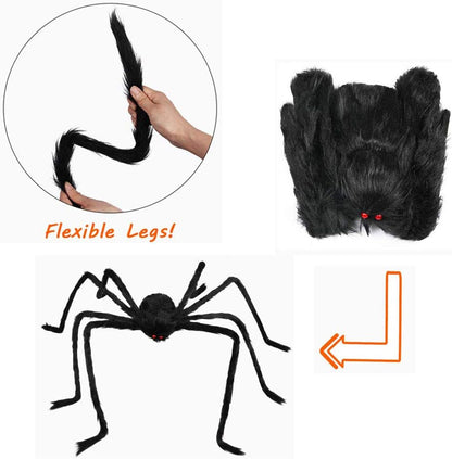 Halloween Giant Huge Spider, 4.1FT Large Foldable Spider Fake Hairy Spider Scary Decorations Halloween Spider Outdoor Yard