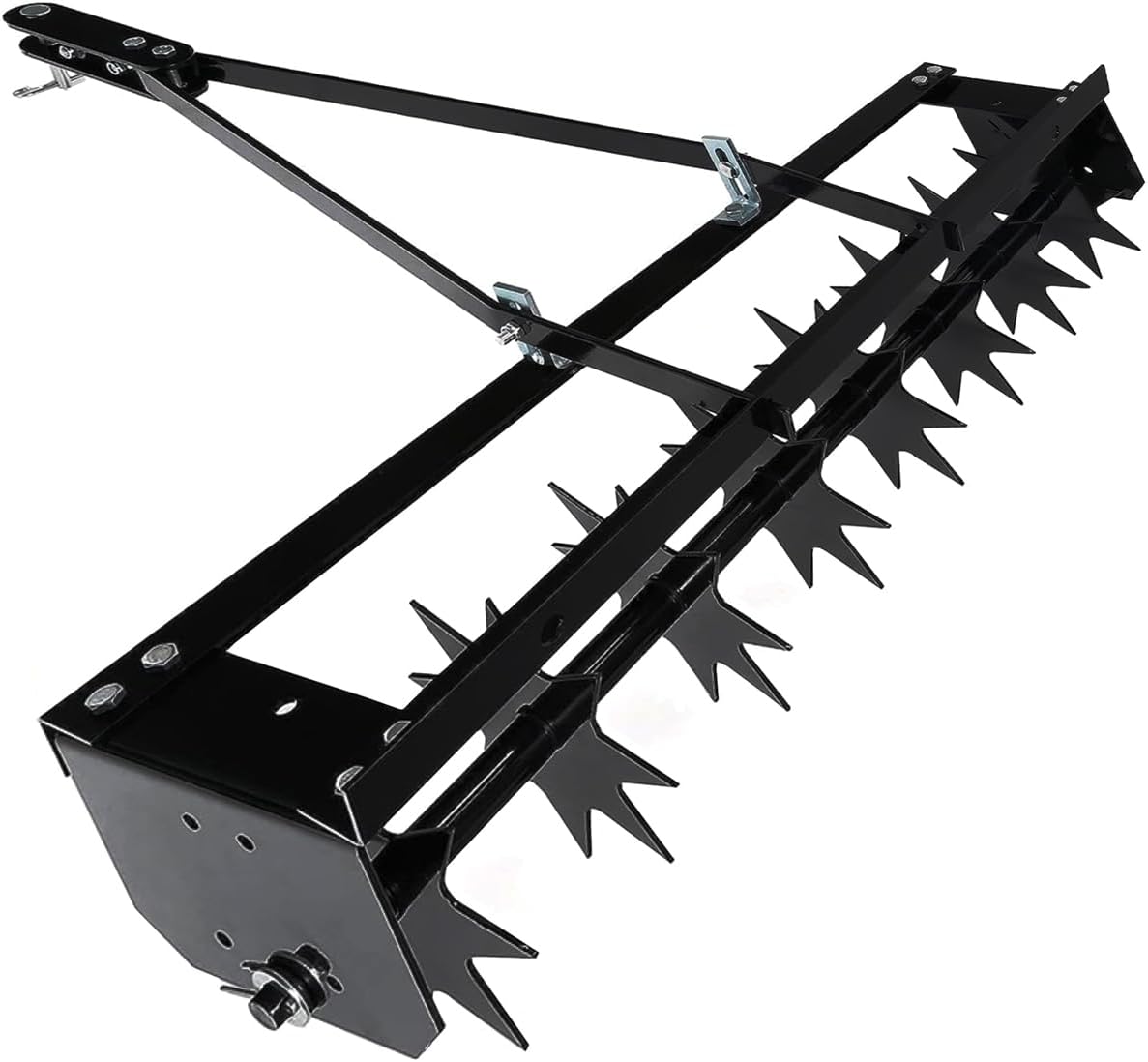 32" Rolling Lawn Aerators,Push Lawn Aerator Tool,Manual Tow Behind Aerator Tool Roller with 8 Spikes for Lawn,Yard Patio and Garden- Black