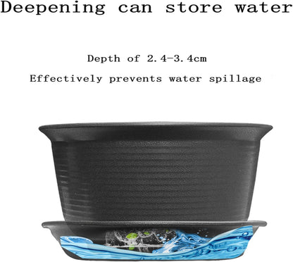 12 Pack Plant Saucer 8 10 12 Inch Plastic Plant Tray, Sturdy and Durable Flower Pot Container Accessories Plant Pot Saucers for Indoor and Outdoor (8 10 12 Inch, Black)