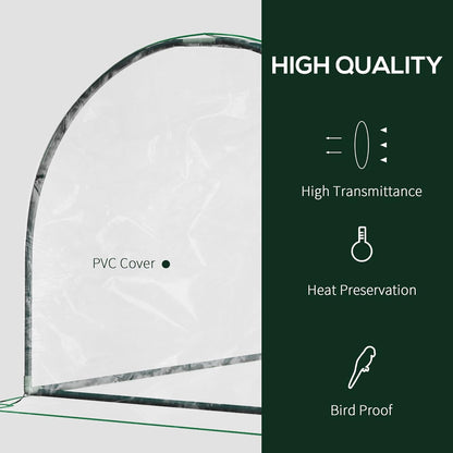 Outsunny 7' x 3' x 2.5' Mini Greenhouse, Portable Tunnel Green House with Roll-Up Zippered Door, UV Waterproof Cover, Steel Frame, Clear