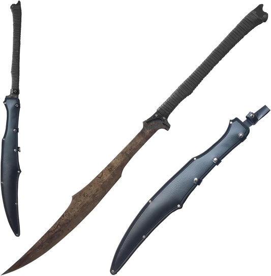Full Tang Carbon Steel Machete Sword with Sheath for Practice, Outdoor Use, Collection-41.3 Inch