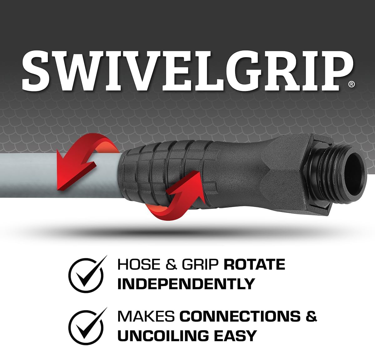 Flexzilla Colors SwivelGrip Garden Hose 5/8 in. x 100 ft., Lightweight All-Weather Water Hose, Durable and Flexible, Leak-Free Connections, Slate Grey