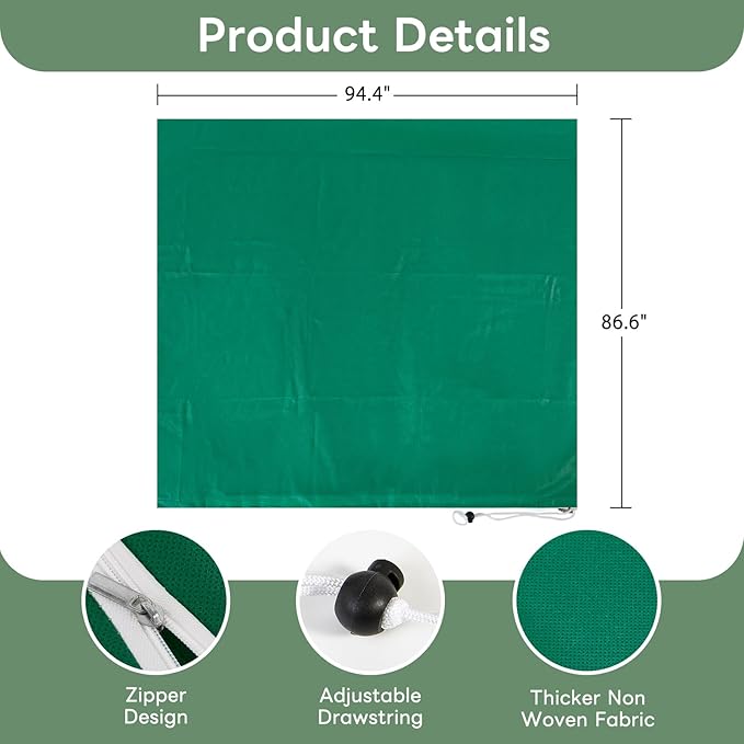 YATHO Plant Covers Freeze Protection 1 Packs 86.6" W X 94.4" H Thicker Large Outdoor Winter Frost Cloths Blankets with Zipper Drawstring, Reusable Garden Tree Cover Bags for Fruit Tree Shrub Potted