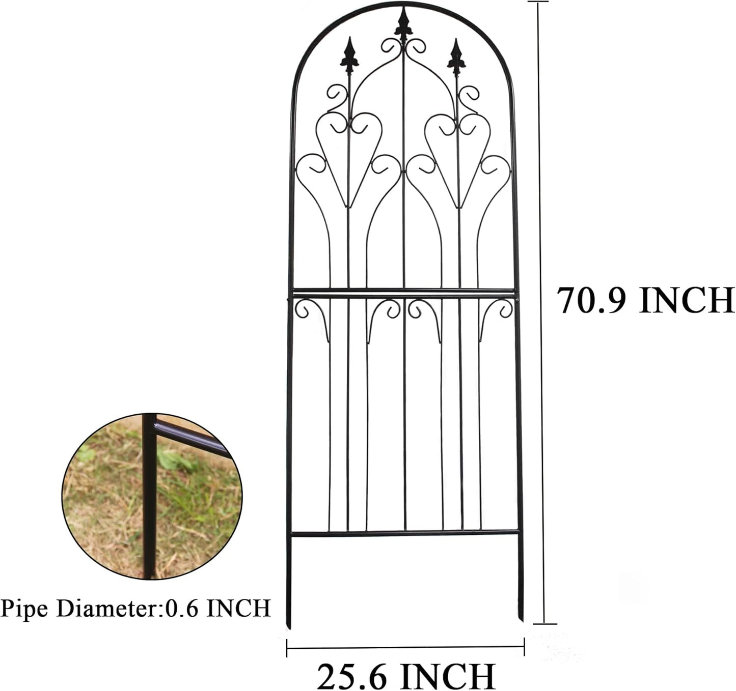 Trellis 70.9" H x 25.6" W Metal Premium Quality Material Rust-Resistant Climbing Frame for Vines Flowers Elegant Garden Roses Vine Ivy Clematis Trellises Black