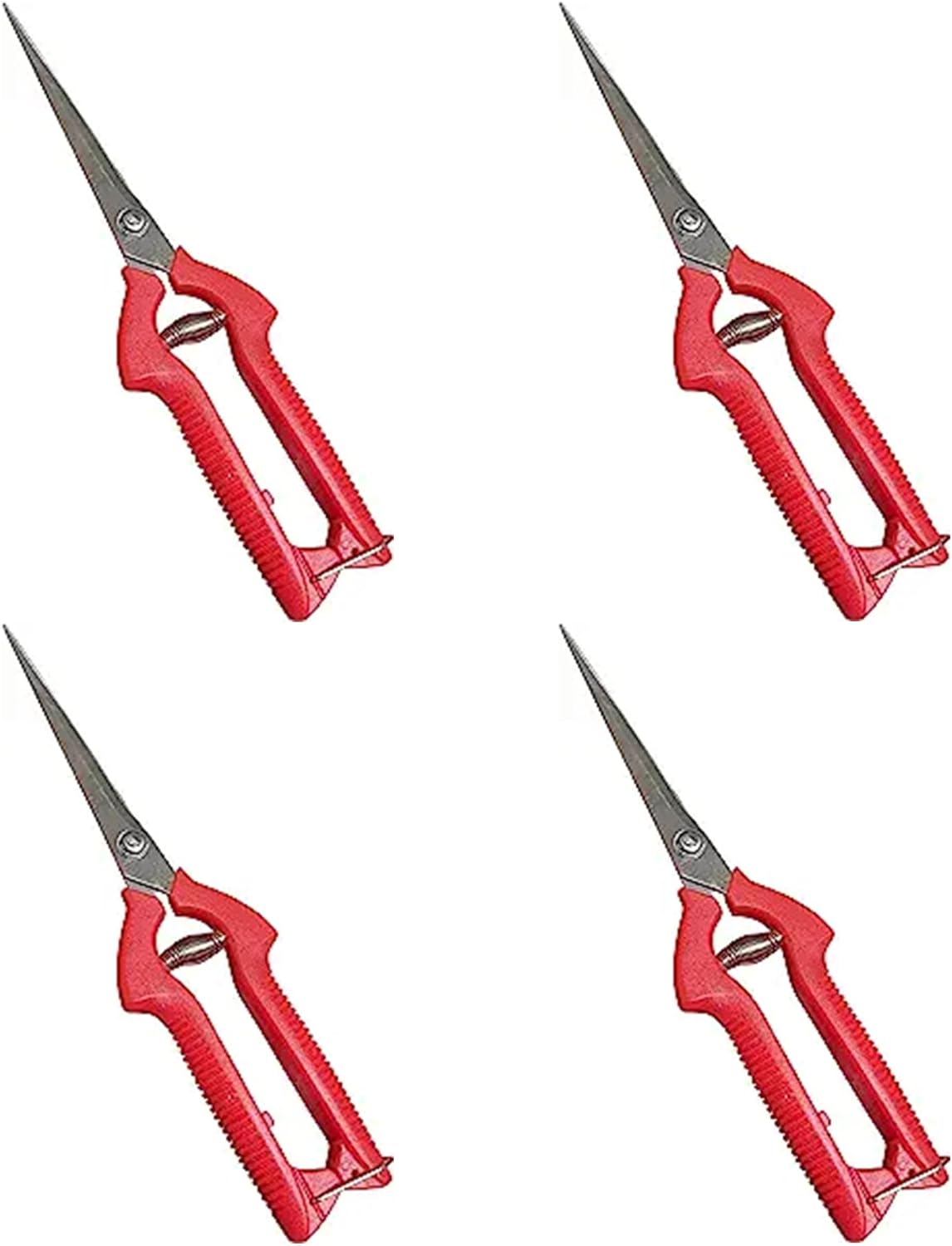 Garden Guru Extra Long Stainless Steel Pruner Pruning Shears Clippers Snips Sharp Bonsai Cutter Trimming Scissors Straight Blade Garden Scissors Tool Great for Roses Flowers Herbs Fruits (4 Pack)
