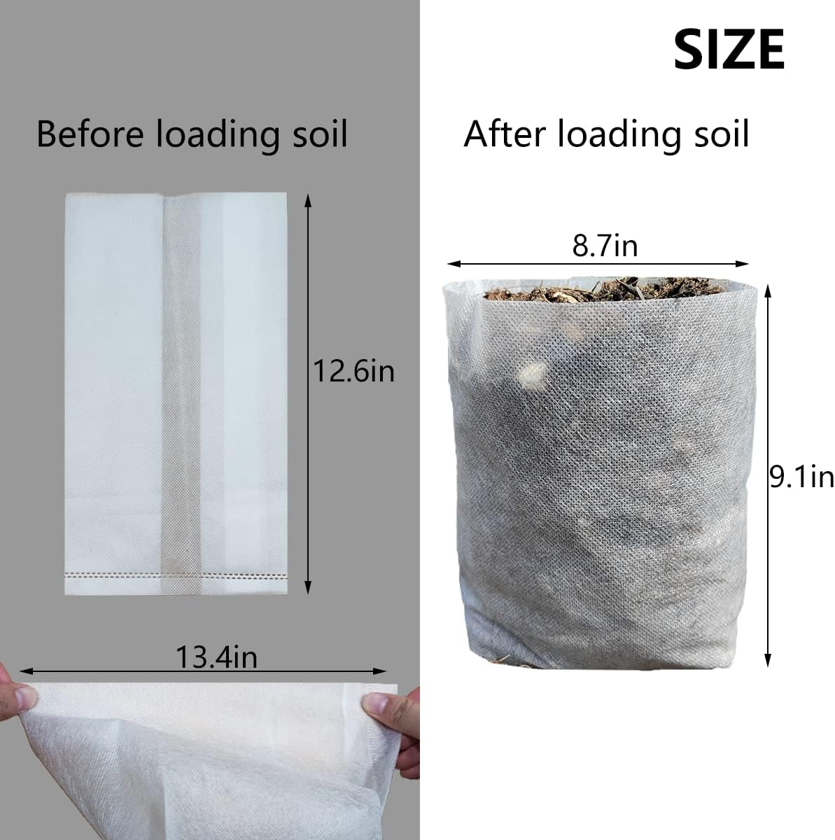 Belit Large Non-Woven Plant Nursery Bags, 30 Pcs Grow Bags Seedling Pots Container for Tree,Vegetable, Flower, Plant Grow (12.6"x13.4")