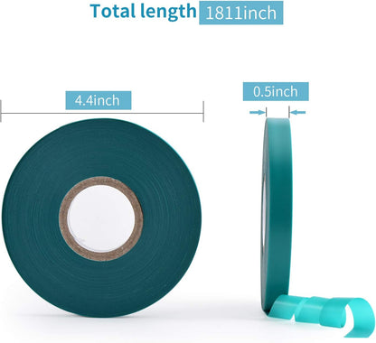 10 Pcs 150 Feet x 1/2" Wide Stretch Tie Tape Green Plant Garden Tie, Garden Vinyl Stake for Branches, Climbing Planters, Flowers