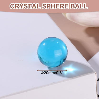 uxcell 20mm/0.8" Crystal Sphere Ball Glass Solid Decorative Sphere Crystal Ball Prop Ornament for Feng Shui Divination Fortune Telling Tabletop Fountain Decoration, Lake Blue