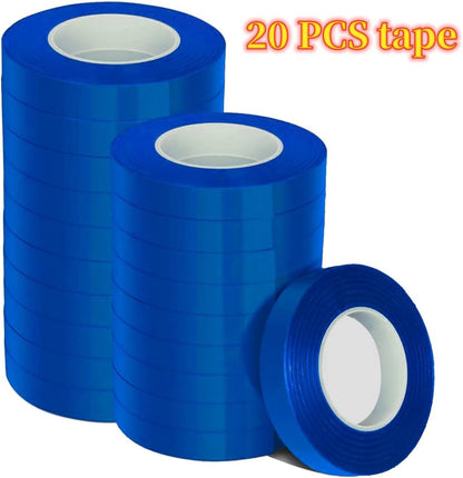20Rolls of 100 Feet tie Tape and 1 Box of Staple (10000 PCS Staples) for Plant Tying Machine,Plant Tape for Climbing Plants, Grapes, Raspberries, Tomatoes and Vining Vegetables Flowers-Blue