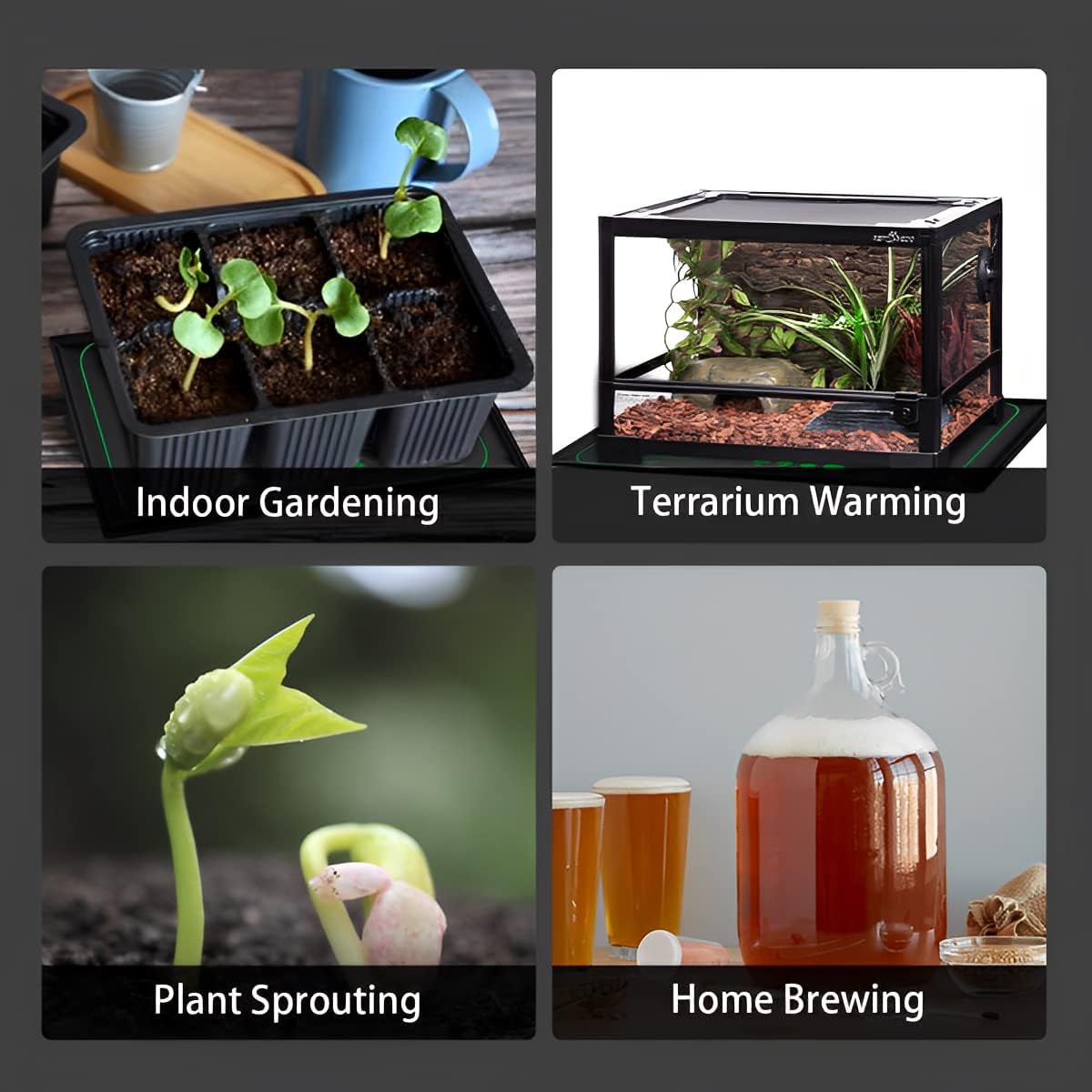 1 Pack Seedling Heat Mat with Digital Thermostat Controller,10" x 20.75" Temperature Control Waterproof Heating Pad for Seed Starting Indoor Plants Germination