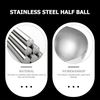 YARDWE 3pcs Gazing Ball Stainless Steel Hollow Ball Half Round Ball Mirror Ball Outdoor Hemisphere Ball Garden Decor for Home Road Yard Patio Ornament