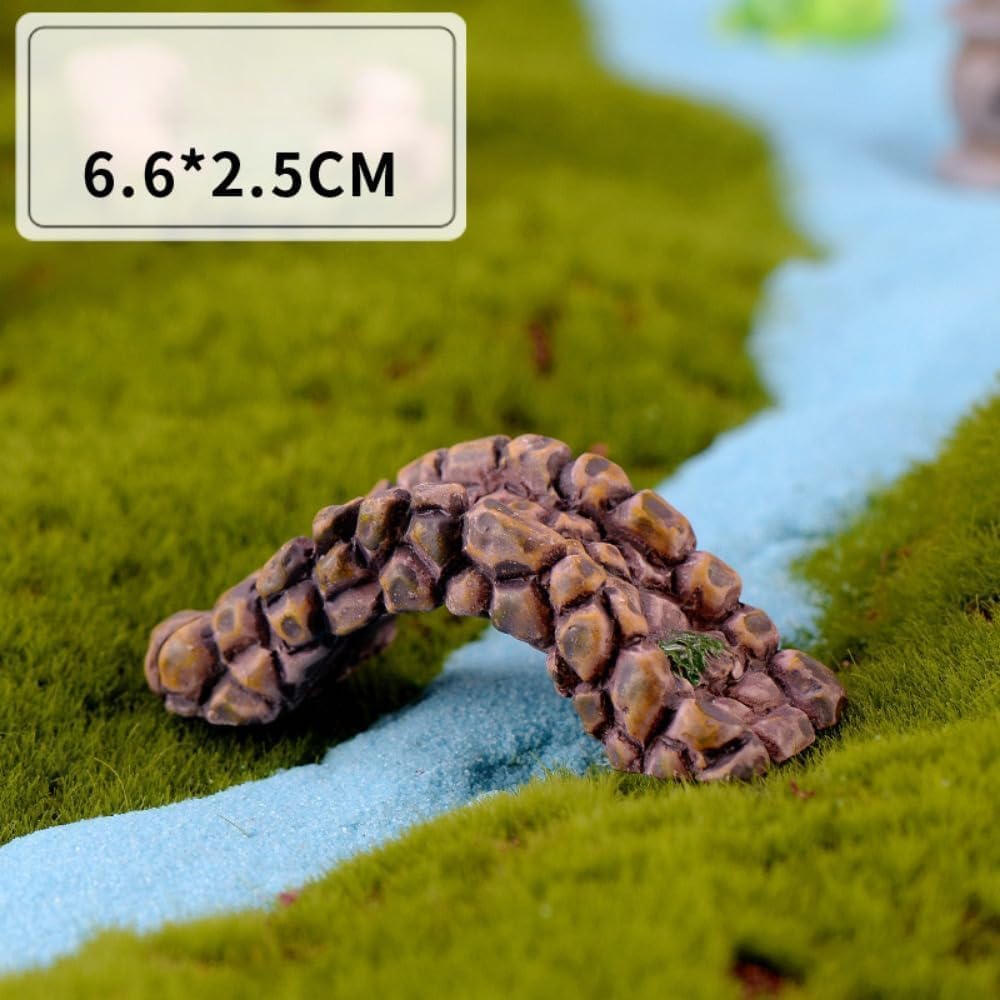 DIY Miniature Resin Bridge for Fairy Garden - Brown Small Bridge Lawn Ornament, Vintage Style, 6.6 x 2.5 cm, Perfect for Dollhouse Decor, Garden Decorations, and Craft Projects