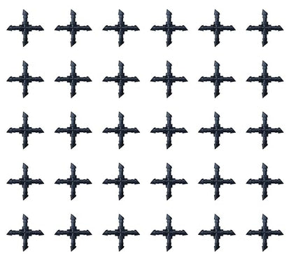 Sowaka 30 Pcs Drip Irrigation Fittings Kit Black 1/4 Inch Tube End Goof Hole Plugs Irrigation Stoppers for Drip Systems Home Garden Lawn Supplies (4-Way Connectors)