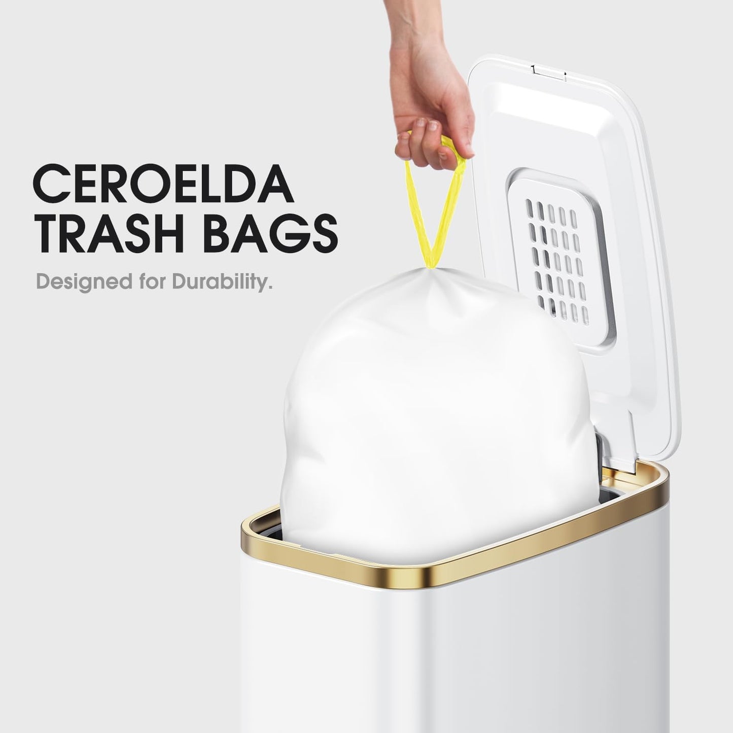 CEROELDA 1.6 Gallon Small Trash Bags, 60 Count Mini Drawstring Garbage Bags Unscented fit 4.5-8 Liter, 1.2-2 Gallon Thick Plastic Wastebasket Liners for Bathroom Bedroom Office Toilet