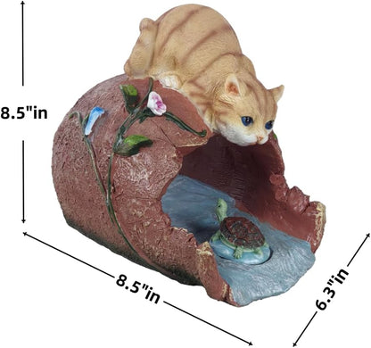 Cat Statues Gutter Downspout Extension Statues Garden Decoration,Resin Statue Outdoor Decor,Animal Downspout Diverter,Gutter Extension Decorative,3"×4" Downspout Extender Diverter Splash Block