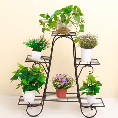 6 Tier Plant Stand Metal Flower Shelves Plant Display Stand Indoor Outdoor Patio Plant Rack Flower Pot Holder