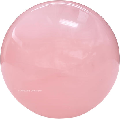 Amazing Gemstone Rose Quartz Crystal Ball with Stand - 2 Inches Crystal Sphere Meditation Balls for Witchcraft and Decorative Balls