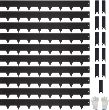 10-Pack Galvanized Steel Landscape Lawn Edging - 6.5 inch Height Black Powder Coated Bendable Metal Strips - Hammer-in Edge Border - Yard Pathway Divider 40 inch Each(33Ft Total), #LYLB65BK-US