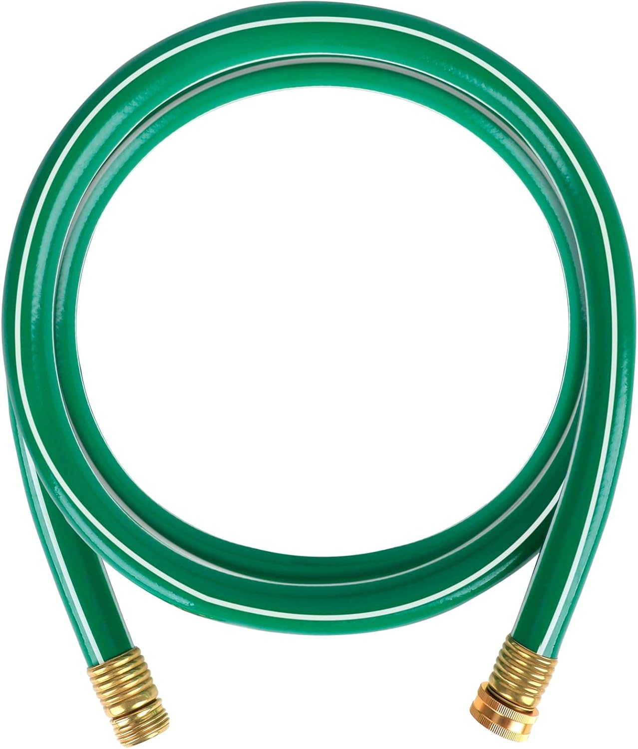 Worth Short Lead-in Green Garden Hose 3/4 in. x 12 ft. -Kink Free, No Leaking, Male/Female Fittings -Heavy Duty Durable Flexible Lightweight Water Pipe -Brass Aluminum Ends for Household & Commercial