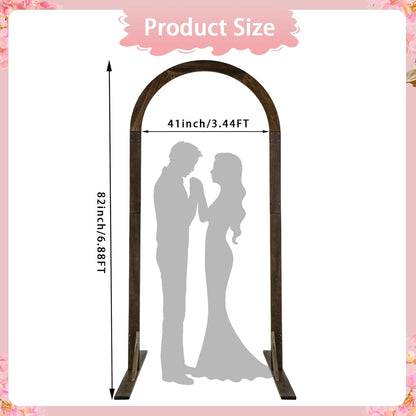 6.89 ft Wooden Wedding Arch – Large Balloon Arch Backdrop Stand, Wood Arch Arbor Arch Frame for Wedding, Proposals, Valentine's Day, Garden Decoration