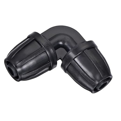 MECCANIXITY Drip Irrigation Elbow Barbed Fitting 8mm/11mm Tubing for Garden Drip Tape Tubing Sprinkler System Black Pack of 8