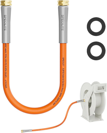 SPECILITE Garden Water Hose 3 ft x 5/8 in with Female to Female Connector, Small Leader Hose for Hose Reel, Heavy Duty, Flexible & Lightweight, Water Pipe, Outdoor Water Hose Extension Adapter