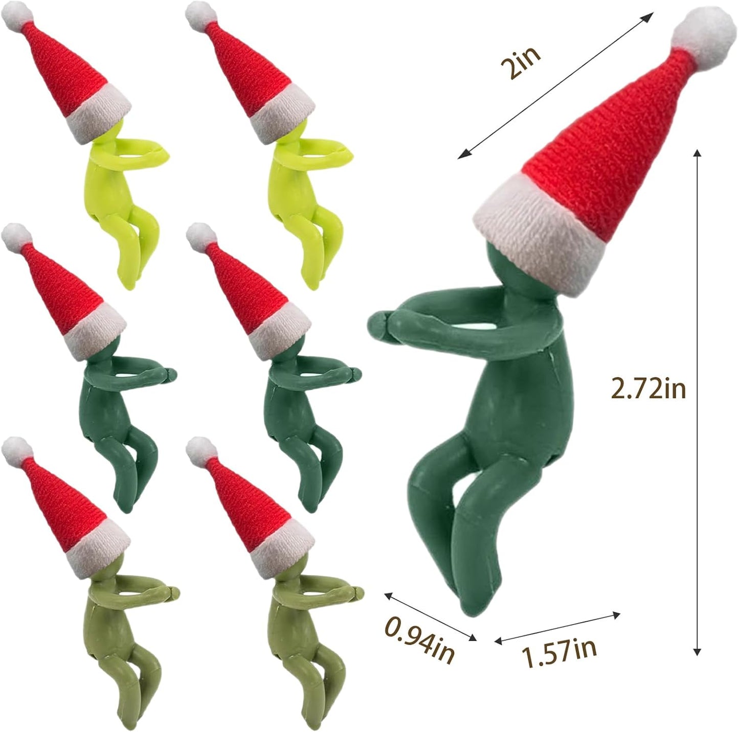 6PCS Plant Propagation Buddy, Plant Cutting Holders for Sprouts and Stems, Plant Supports Come with Colorful & Christmas Hats, Ideal for Decorating Indoor Garden and Propagation Station (Red)