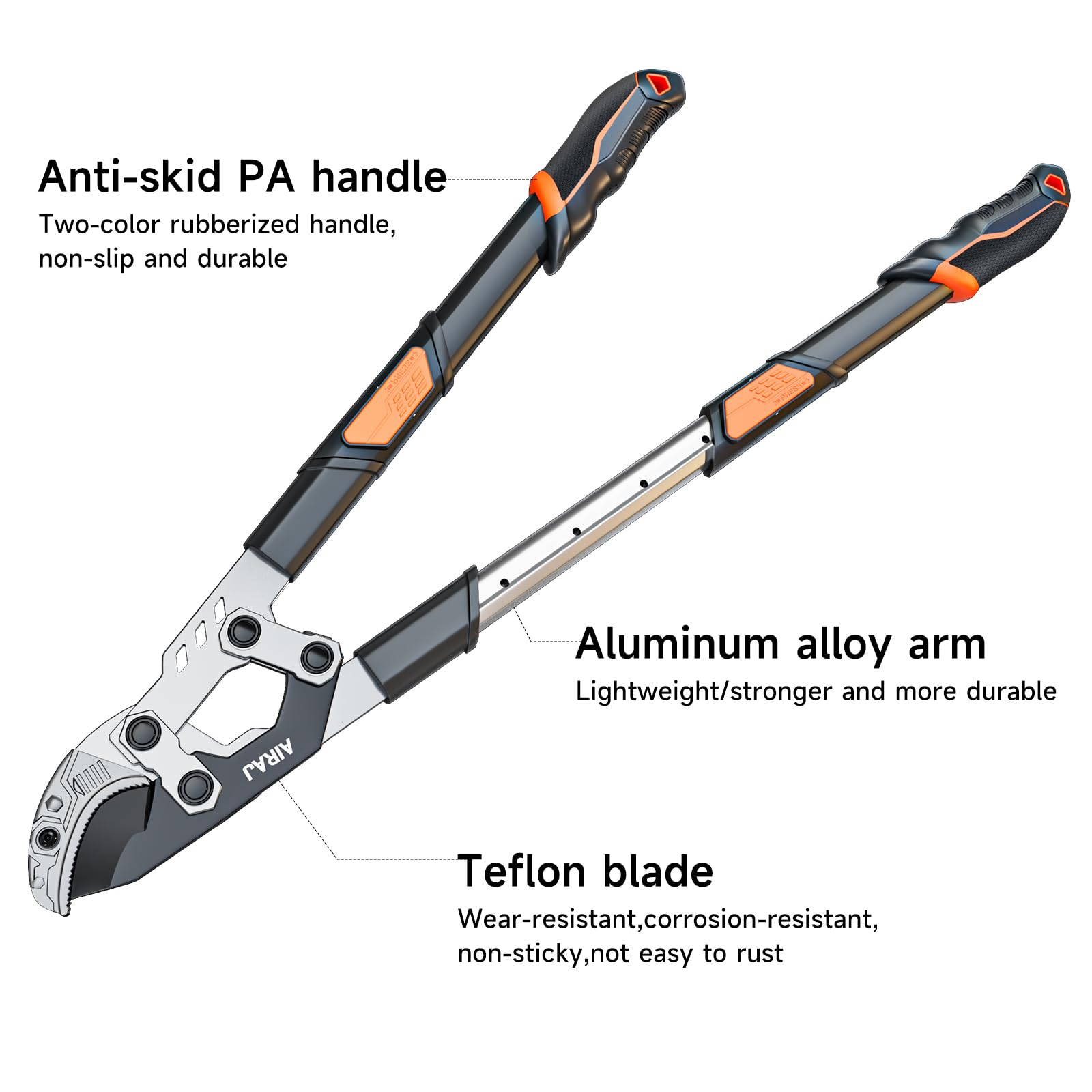 AIRAJ 27-37'' Extendable Anvil Loppers,Tree Trimmer Heavy Duty with Compound Action,Branch Cutter