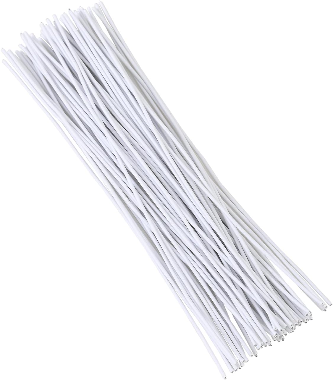 Tangyinrd 200 Pcs 6 inch Garden Twist Tie, Round Plastic Twist Ties for Plants, Vines and Wrapping Cords or Christmas Tree Gardening Plants Growth and Care, Office Home Cable Organization (White)