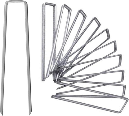 6 Inch Galvanized Garden Landscape Staples Stakes 25 50 100 PCS Anti-Rust Garden Staples U-Shaped Landscape Pins for Secure Lawn Fabric (25, 6 Inch)