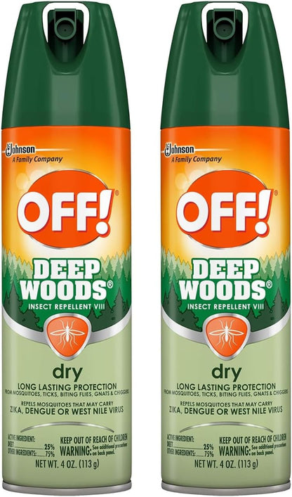 Off Deep Woods Dry Aerosol 4 Oz, pack of 2