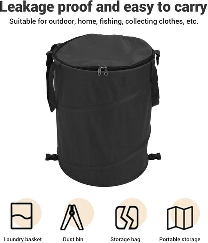 Zunate Collapsible Garden Waste Bag, 24 Gallon, Reusable Outdoor Trash Can with Lid