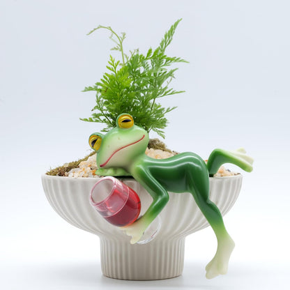 Miniature Frog Figurines Plant Decorations for Pots, Home Decor,Garden Decor,Garden Decorations , Funny Frog for Outdoor Patio, Lawn, Yard Art Decoration,Christmas,Birthday Gifts for Grandma Mom Women