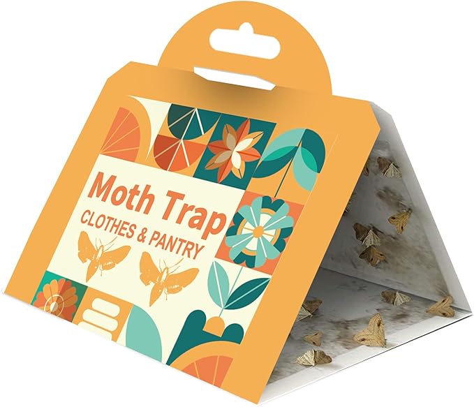Pantry Moth Traps 10-Pack Safe and Effective for Food and Clothing- Glue Traps with Pheromones for Wool Closet Carpet Food and Cupboard K04