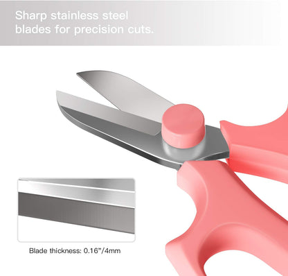Housolution Flower Scissors, Strong Floral Shears, Premium Steel Garden Pruning Shears Floral Fruits Leaf Scissors Hand Pruner Snip Trimming Tool for Gardening Flower Arrangement, Pink