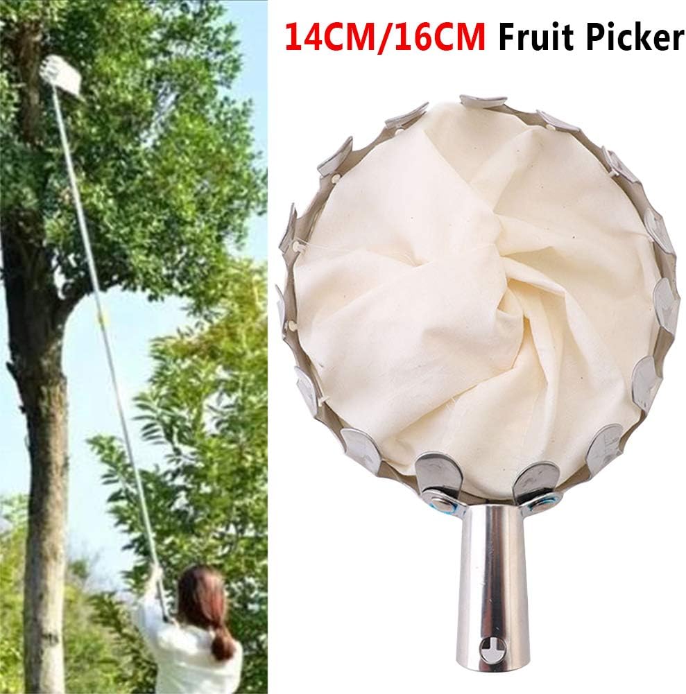 Fruit Picker Head Basket, Fruit Picking Tool with Basket, Orange Picker Pole Tool, Fruits Catcher Bag for Harvest Picking Citrus Pear Lemon Mango Tree Picker (16cm)