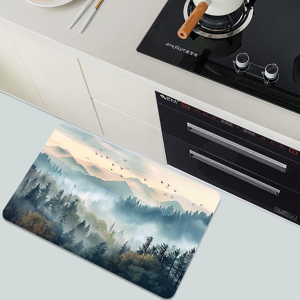 Bath Matcccccccc，Beautiful Misty Forest-16×24Inch (40 * 60cm)