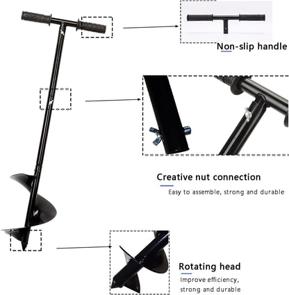 Compost Turning Tool Compost Stirring Tool,Compost Turning Bar 33.4inch,Manual Compost Aerator Tool Turner & Mixing Tool for Outdoor Compost Bin,Composting Accessories (Black-33.4IN)