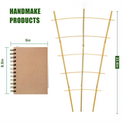 Bamboo Garden Trellis - 24 Inches Tall, 3 Pack - Perfect for Climbing Plants, Vegetables, and Pots - Enhance Your Garden with Natural Bamboo ，2Ft Plant Trellis Indoor