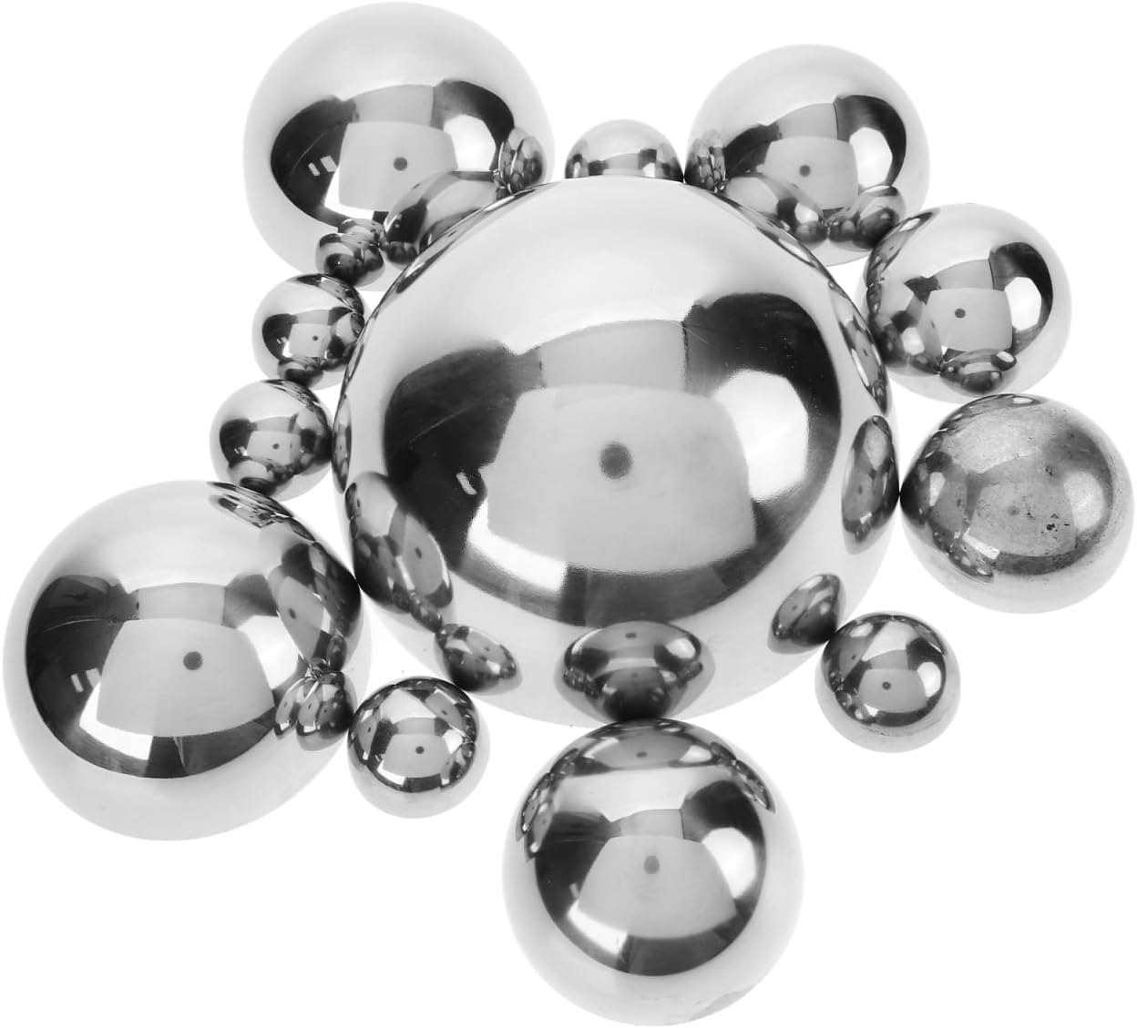 HANABASS 12Pcs Gazing Balls Reflective Hemisphere Stainless Steel Garden Mirror Globe Polished Ornament Sphere Hollow for Home Outdoor Pond Housewarming Swimming Pool Decoration