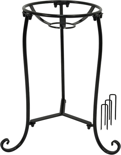 16" Tall Gazing Ball Stand for 10-12 inch Balls, Black Metal Gazing Globe Display Holder Stands for Outdoor Garden Clearance, 9" L x 9" W x 16" H