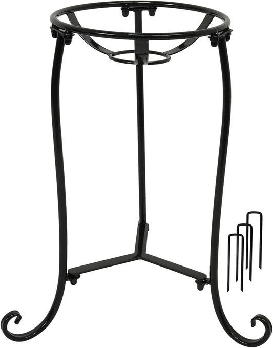 16" Tall Gazing Ball Stand for 10-12 inch Balls, Black Metal Gazing Globe Display Holder Stands for Outdoor Garden Clearance, 9" L x 9" W x 16" H