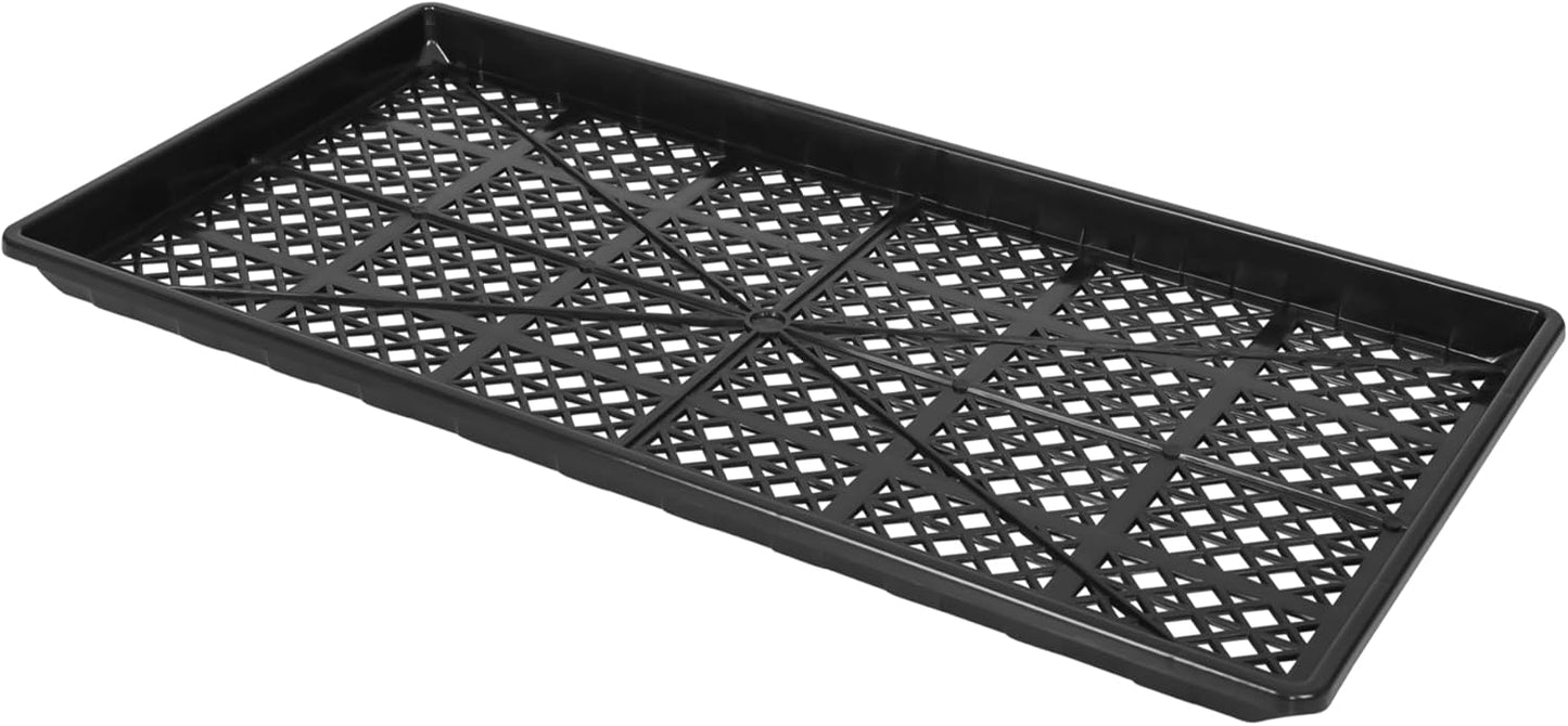 SUNPACK 10" x 20" Heavy Duty Mesh Plastic Seed Starting Tray, Black, 1" (Pack of 30) - Ensures Water Drainage and Aeration, Perfect for Greenhouses or Indoor Gardening