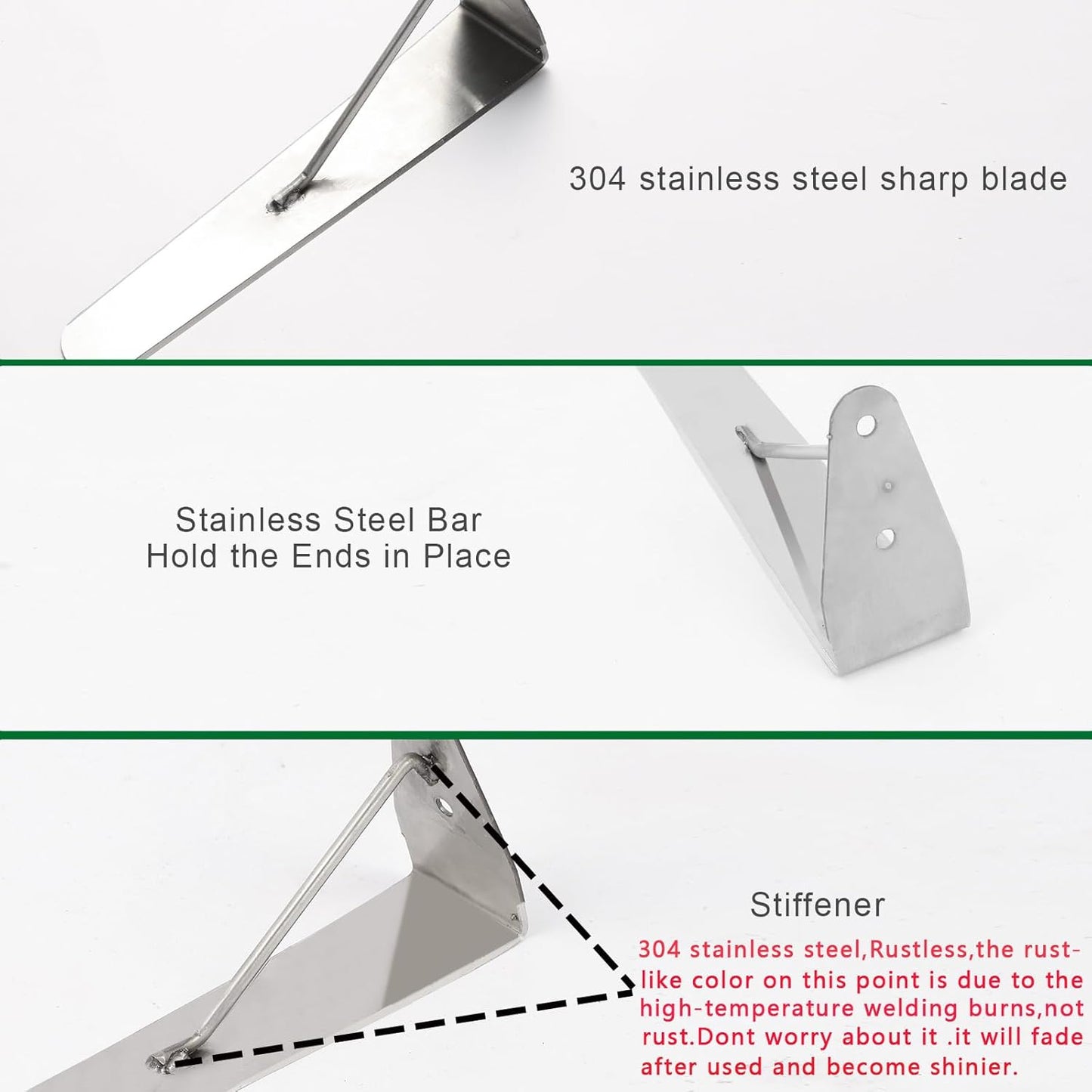 sancat Weed Cutter,Weeder with Double-Edged 304 Stainless Steel Sharp Blade, Manual Weed wracker, Long Sickle with 41’’ Soft Rubber Handle, Garden Tool for Grass