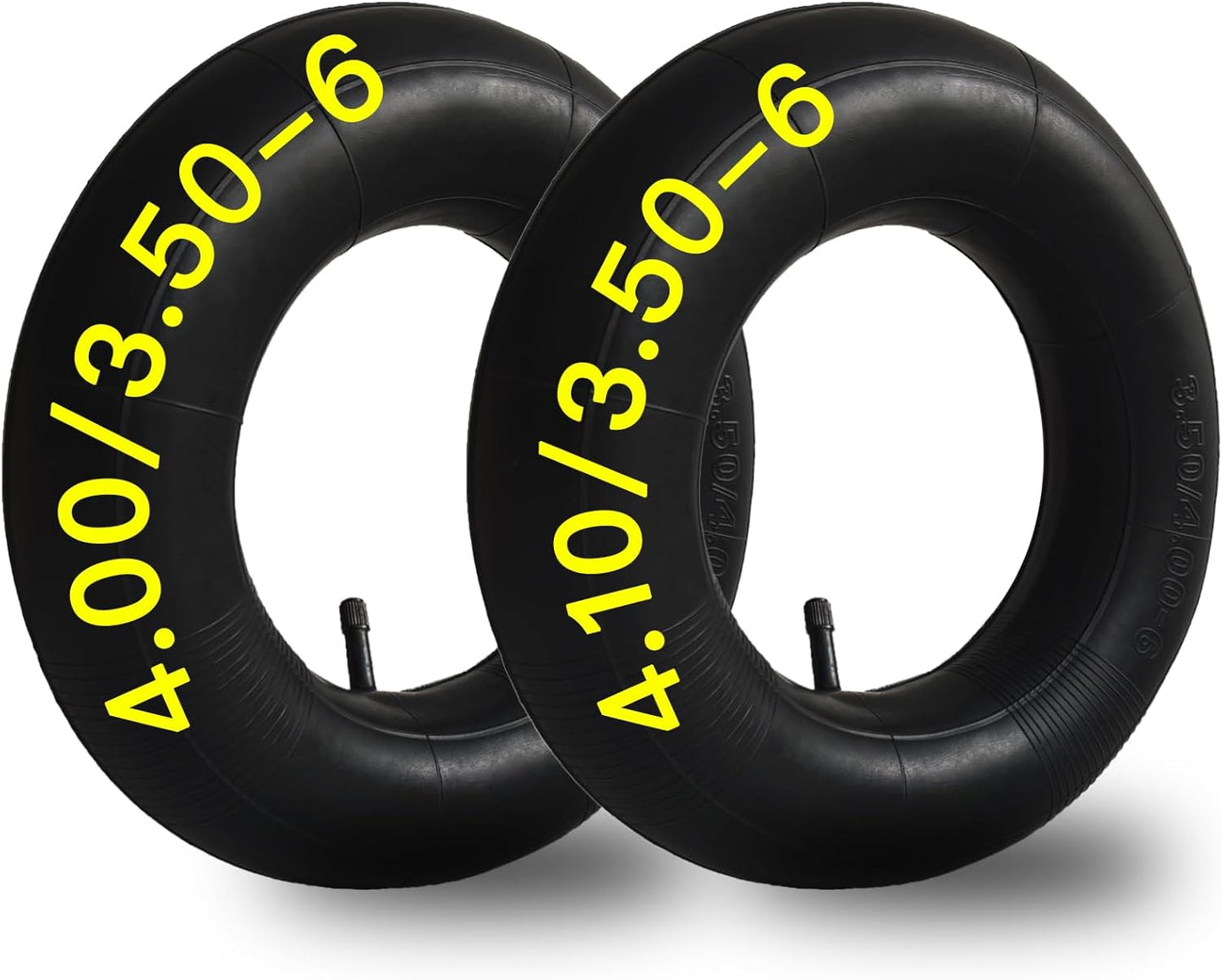 2-Pcs 4.10/3.50-6 Inner Tube 4.00/3.50-6 13 x 4.00-6 Heavy Duty 3.50-6 4.00-6 4.10-6 Replacement Inner Tube for Wheelbarrows, Mowers, Hand Trucks and More