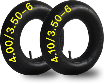 2-Pcs 4.10/3.50-6 Inner Tube 4.00/3.50-6 13 x 4.00-6 Heavy Duty 3.50-6 4.00-6 4.10-6 Replacement Inner Tube for Wheelbarrows, Mowers, Hand Trucks and More