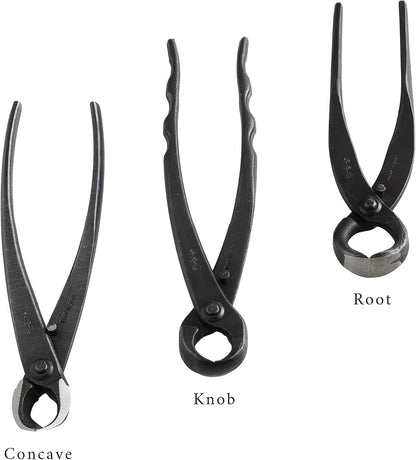 Wazakura Made in Japan 5 PCS Bonsai Cutter Tools Set with Roll Bag: Concave Branch Cutter, Knob Cutter, Jin Plier, Wire Cutter, Root Cutter. Bonsai Tool Kit - 5PCS Bonsai Cutter Set with Case