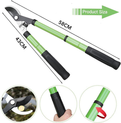 GARDENWORK Loppers for Tree Trimmer,Heavy Duty Branch Cutter,17-23"Extendable Garden Loppers with SK5 High Carbon Steel Blade,Chops Thick Branch Ease with 1.6" Diameter Cut Capacity