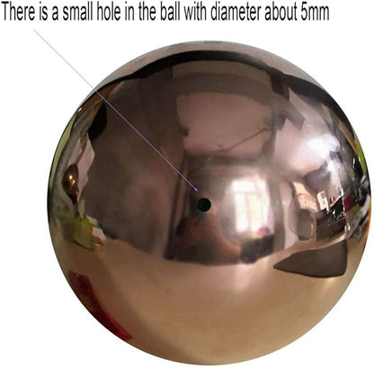 20cm/8 inch Diameter Gazing Globe Mirror Ball,Rose Gold Stainless Steel Polished Reflective Smooth Garden Sphere,Colorful and Shiny Addition Home